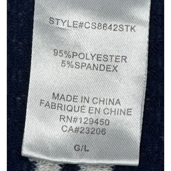 Como Blu Blue White Striped Hoodie Sweater L - Picture 5 of 6